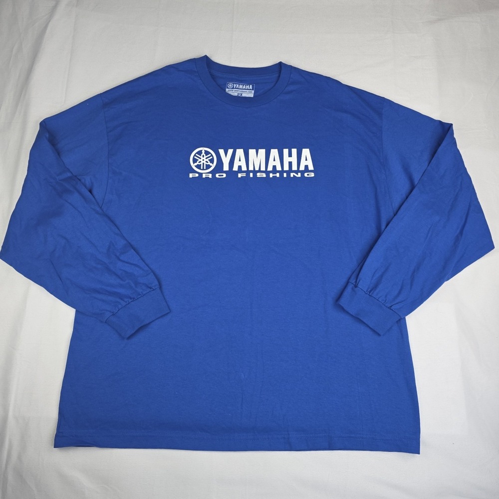 Yamaha Pro Fishing Shirt Mens XXL Blue Long Sleeve Official Licensed Crew Neck